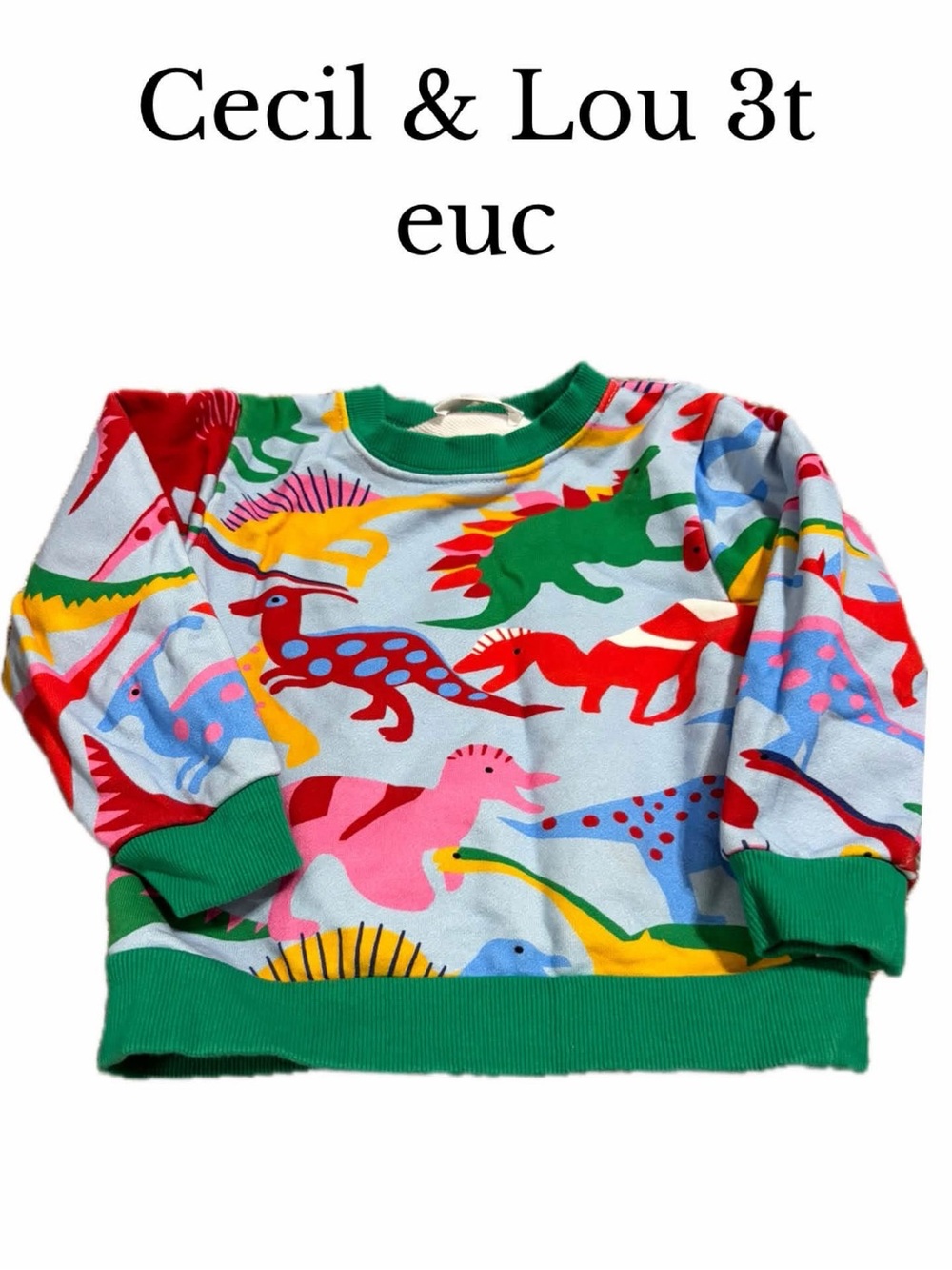 Cecil and Lou 3t dinosaur sweatshirt